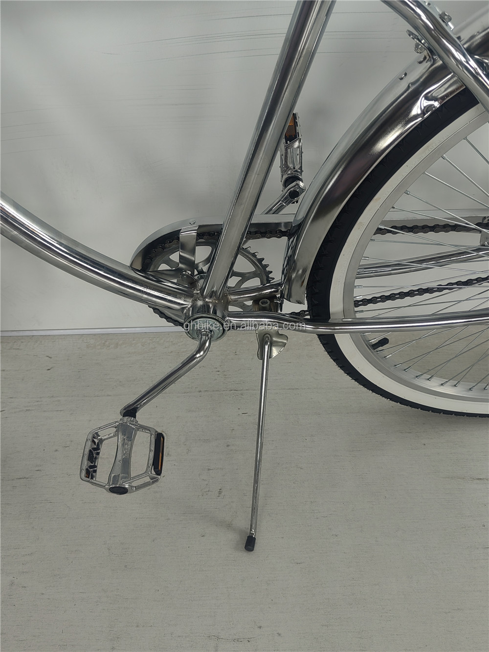 26*2.125 Tire Vintage Style Adult 26 inch Single Speed Retro Chrome Beach Cruiser Bike Bicycle