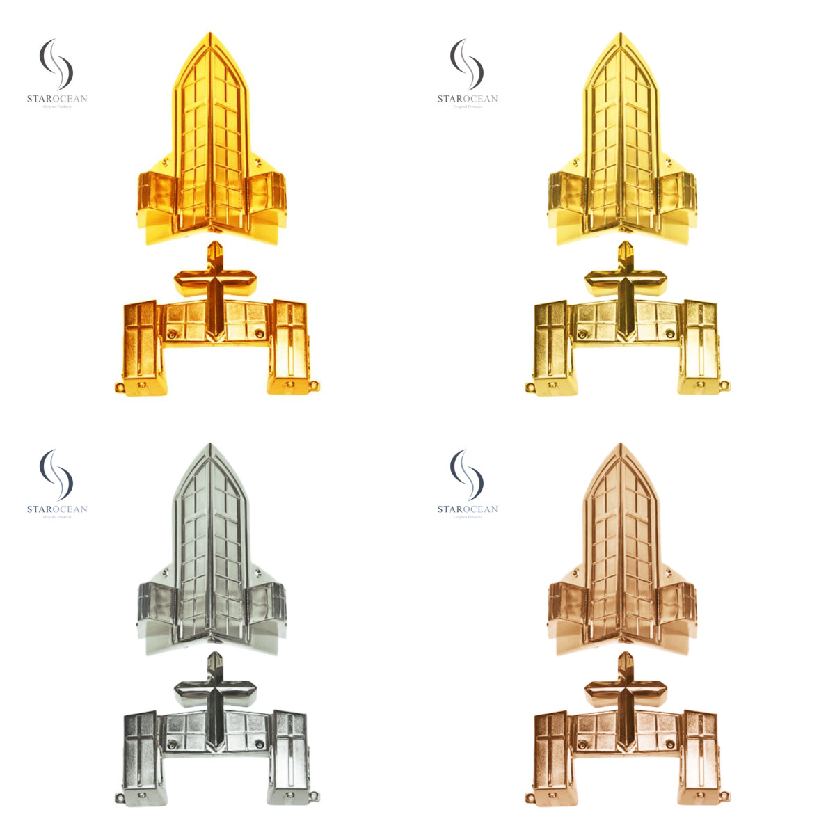 Bronze Electronic Plating Coffin Corner Set Funeral Itmes Smooth Surface 15# B