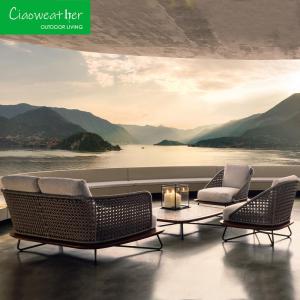 China Waterproof Upholstery Cushion Rattan Chair Outdoor Sofa Set Customized Color Garden Furniture for Hotel Restaurant Banquet Home and Coffee wholesale