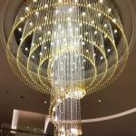 Nickel / Brass / Bronze Rain Drop Linear Crystal Chandelier Dining Room