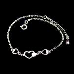 Customized Sterling Silver Friendship Bracelet / Elegant White Gold Ankle