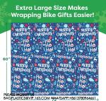 Christmas Bicycle Bag 60” X 72", Jumbo Gift Bag For Xmas Season, Large Bike
