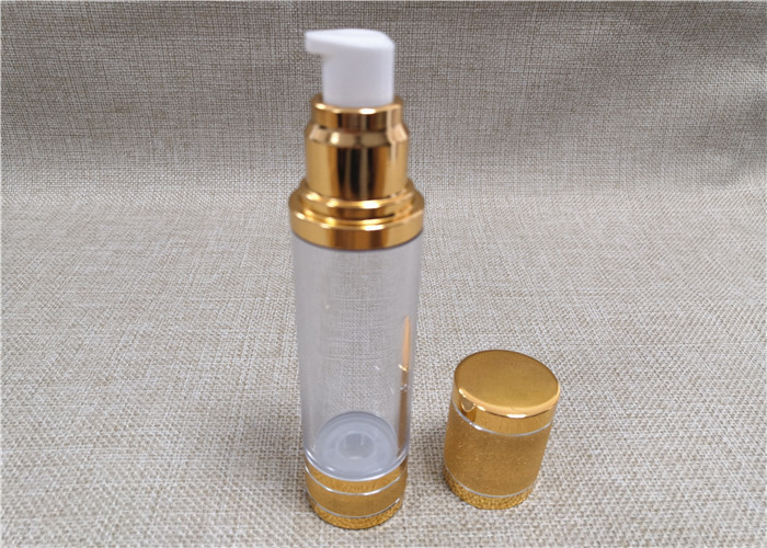 Non Spill Acrylic Lotion Bottle With A Diaphragm Inside Aluminum Cover