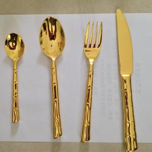 China Newto Stainless steel bamboo cutlery/gold flatware/wedding cutlery wholesale