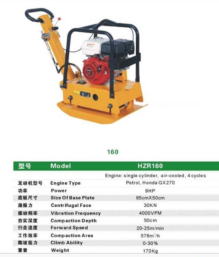 2015 hot sale GASOLINE /Diesel manufactual Reversible vibratory plate compactor/tamper/flat beater