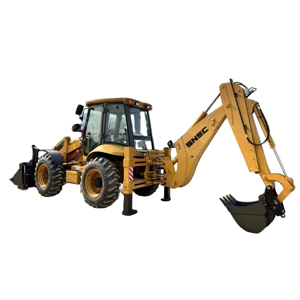 4280mm Max. Digging Depth 4WD Compact Loader Backhoe with Front End Loader and ROPS Cab