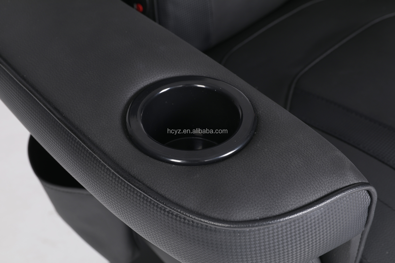 Black Racing Style Luxury Gaming Chair with Cup Holder and Footrest