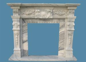 China China marble Classic Grey Marble Fireplace Surround Heat Resistance For Decoration wholesale