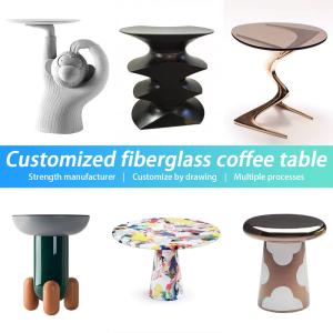 China White Wholesale Fiberglass Coffee Table Customized For Hotel Clubhouse wholesale