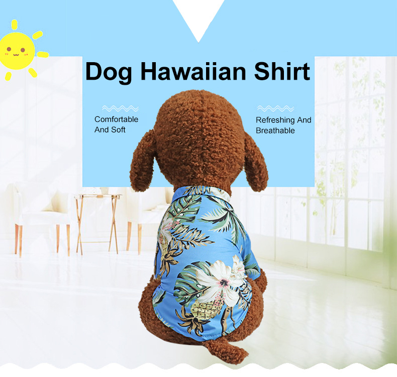 Hawaiian Style Pets Wearing Clothes French Bulldog Dog Hawaiian Shirt