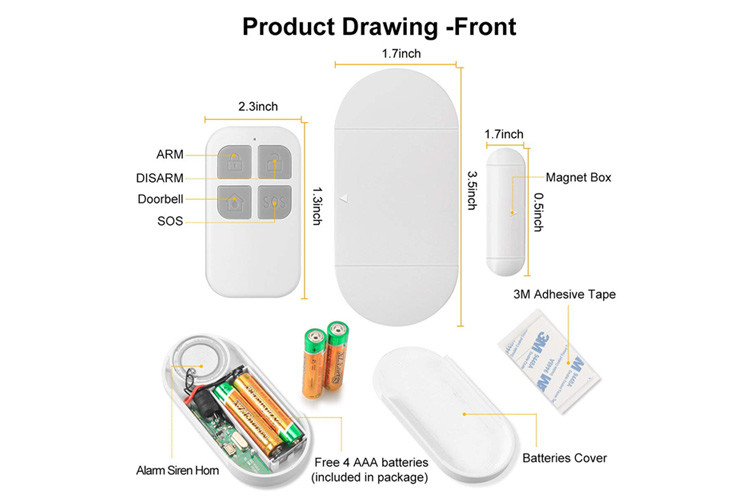 130DB Loud Door Alarm For Home Kids Saftey 4 Working Modes Magnetic Sensor For Home