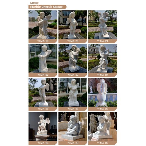 Hot Sale White Female Angel Marble Sculpture for Decoration
