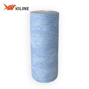 China Custom Blue Disposable Dish Cloths In Roll Wood Pulp And PP Kitchen Wiping Cloth wholesale