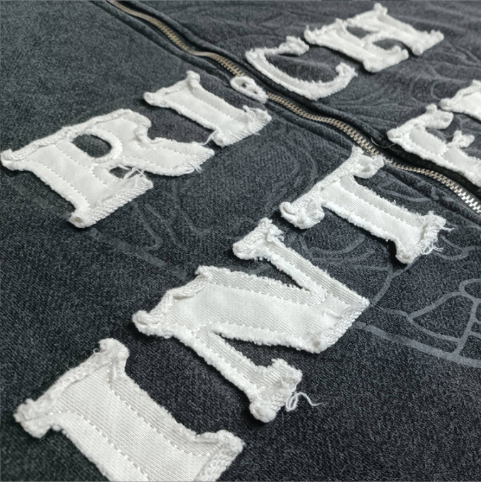 High Weight Cotton Custom Embroidered Hoodies in Vintage Distressed Style for Men