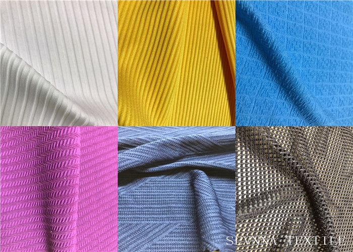 Knitting Compression Eco Friendly Fabric , Solid Colors Swimwear Material Fabric