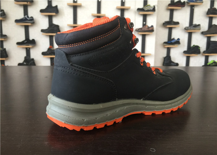 Black High Cut Safety Boots , Comfortable Steel Toe Work Boots For Industry
