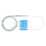 SC UPS 1x4 Fiber Optic Splitter For FTTH Solution 0.9mm cable