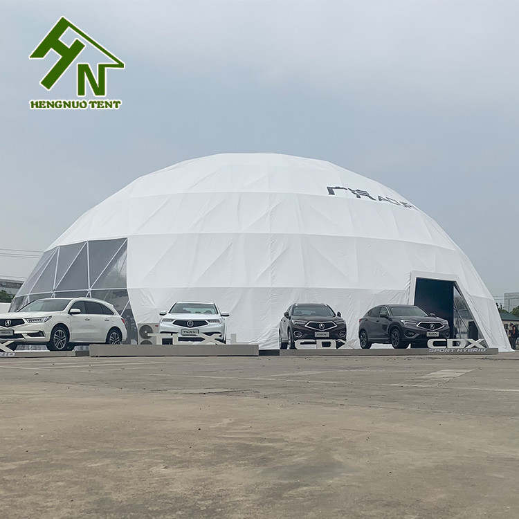 Diameter 20m White Dome Shaped Tent For Car Show Party Events SGS Certification