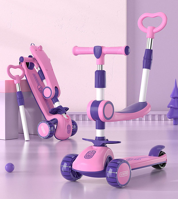 Adjustable Height Scooter for Kids Ages 4-6Y Collapsible and Durable Max Load 200 LBS