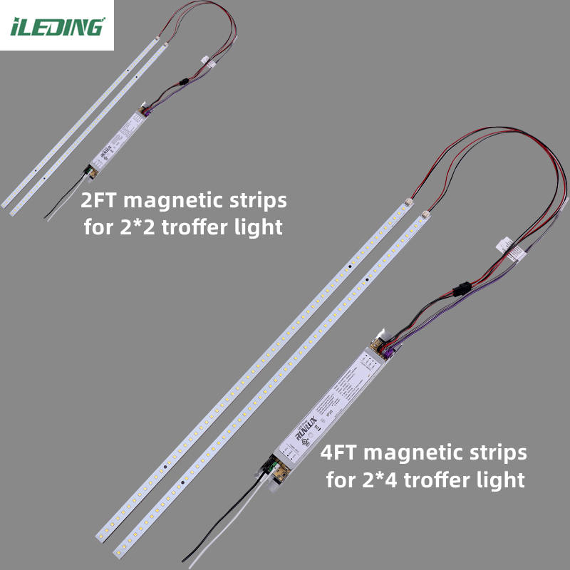 ETL DLC 32W Troffer Retrofit Kit for 4FT Magnetic LED 2*4 2*2 Light Linear retrofit Kit