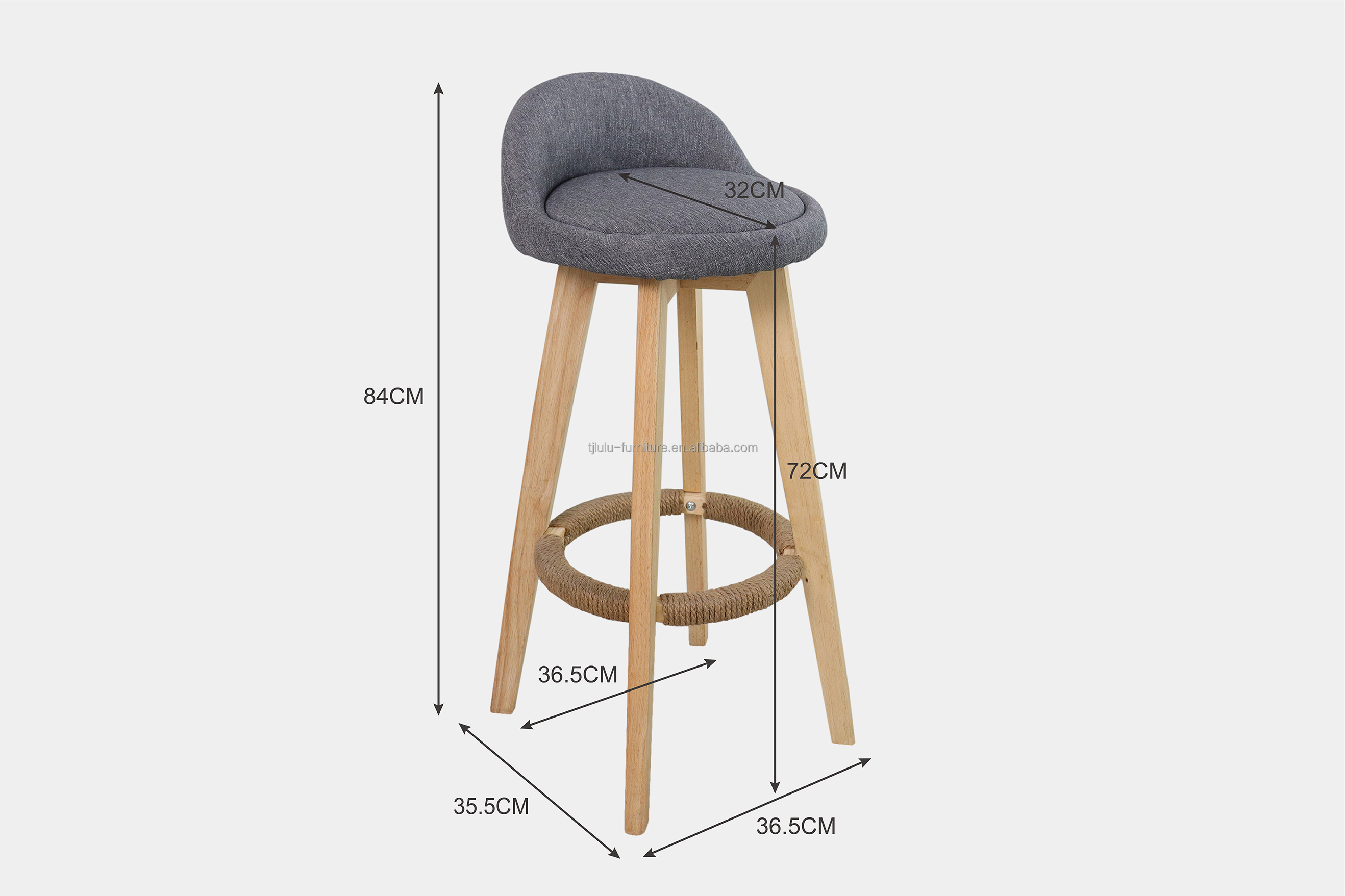 Modern Style Antique Upholstered Wooden Stools Leather Bar Chair for Bar Table Dining Room and Bar Function