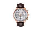 Printed Black Dial Chronograph Watch 2pcs Stainless Steel Button Brown / Black