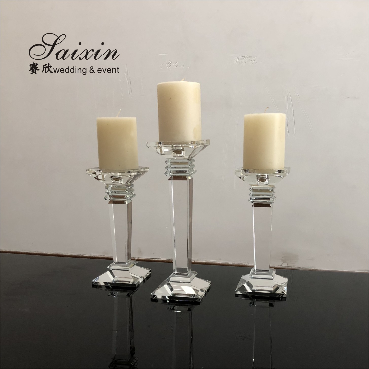 New Design Gorgeous Tables clear acrylic laser cut rectangle pedestal candle stands