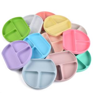 China BPA Free Silicone Divided Plate Microwave Safe Heat Resistant wholesale