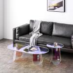 Transparent Acrylic Coffee Table Round Rainbow House Furniture