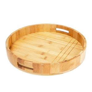 China Customized Round Bamboo Circular Tray Serving For Kitchen Living Room Decoration wholesale