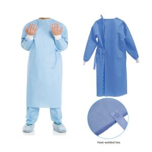 China Medical Breathable PPE Disposable Gown Long Sleeve SMS/SMMS Material wholesale