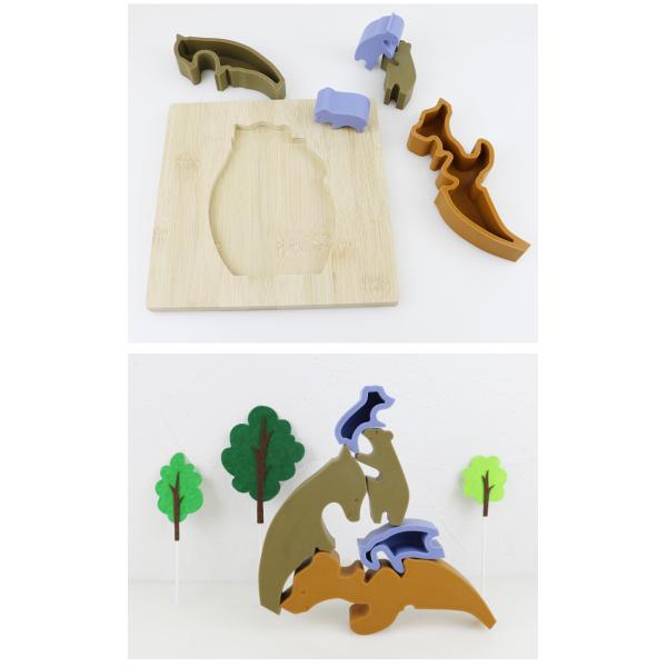 Bear Shape Children Wooden Toys Jigsaw For Montessori Learning
