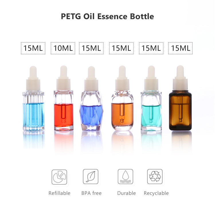 15ml Essential Oil PETG Plastic Bottles Dust Free Color Customized For Shampoo