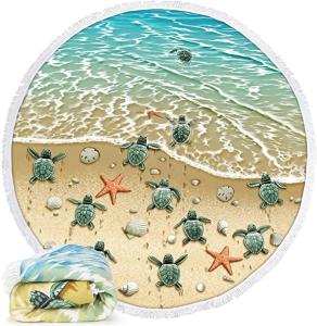 China 60&quot; Round Beach Microfiber Towel , Large Microfibre Beach Towel wholesale