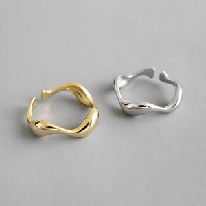 China 925 Sterling Silver Jewellery Unique Open Ring For Women Irregular Geometric Shape wholesale