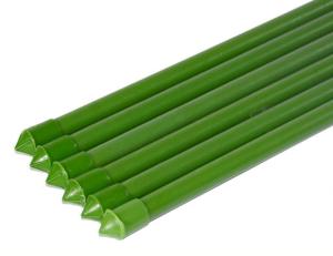 China 11mm 1500mm PE Plastic Coated Green Metal Garden Plant Stakes wholesale