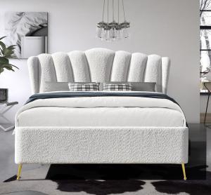 China White Boucle Fabric Gas Lift Storage Bed With Four Metal Strong Feet wholesale