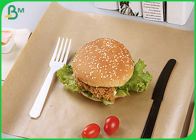42gr 45gr 47gr Brown kraft Food Packaging Paper Roll With 1 side PE Coating