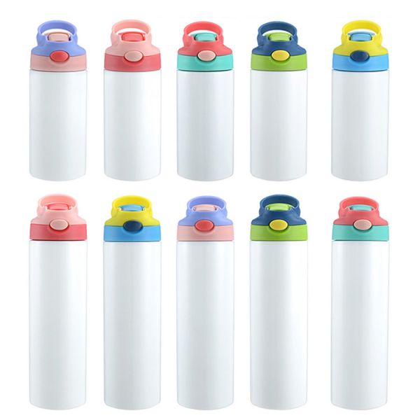 12oz 20oz Stainless Steel Kids Water Bottle Custom Logo Sublimation Blank Sippy Tumbler For Children