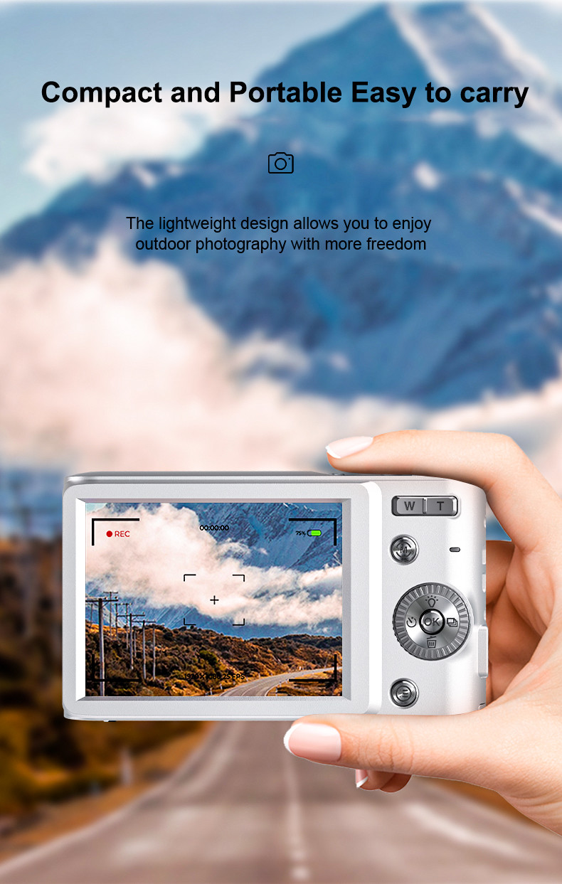 2.8inch 4K Digital Camera 16X Zoom Multiple Scene Modes Detachable Battery