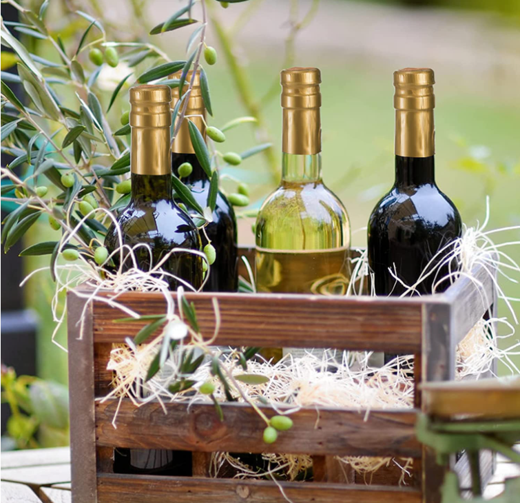 Wine Bottle Cork Black Plastic Top Gold PVC Shrink Capsule Custom Order Accepted