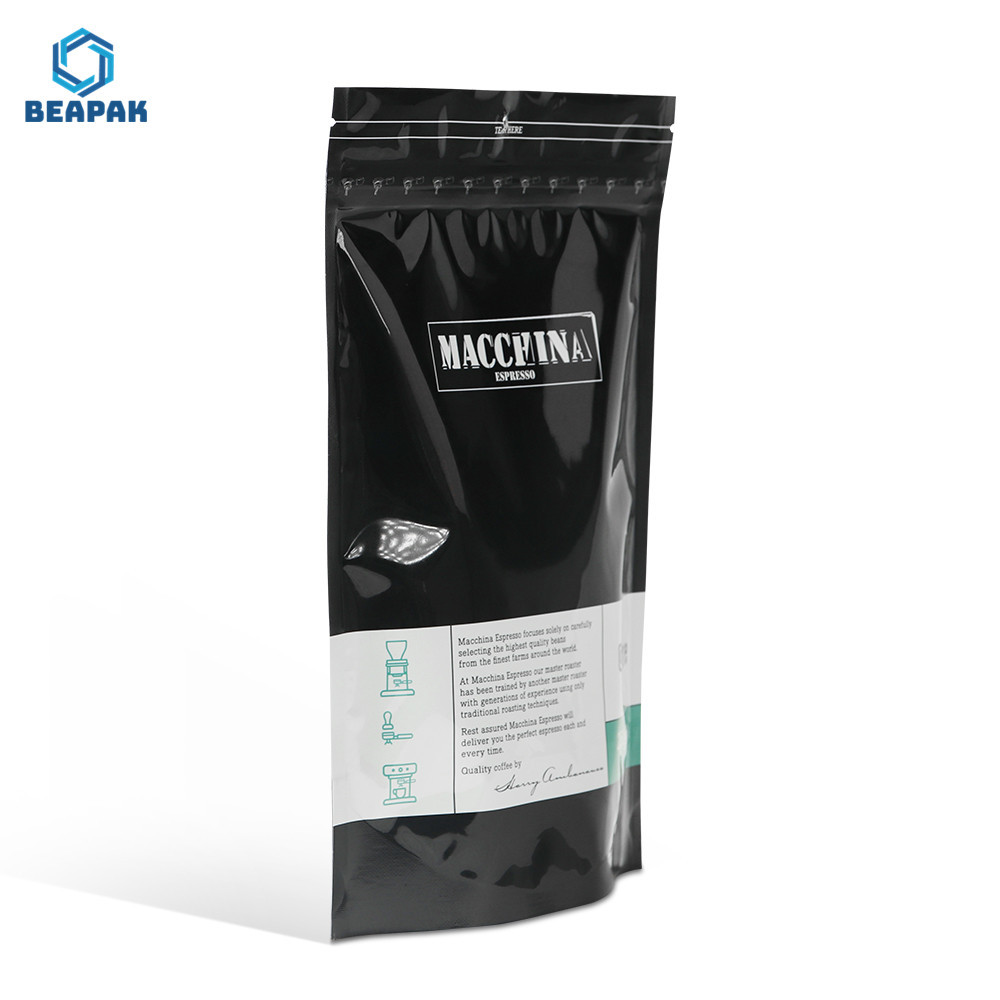 Zipper Matte Finished Recycled Stand Up Coffee Pouches