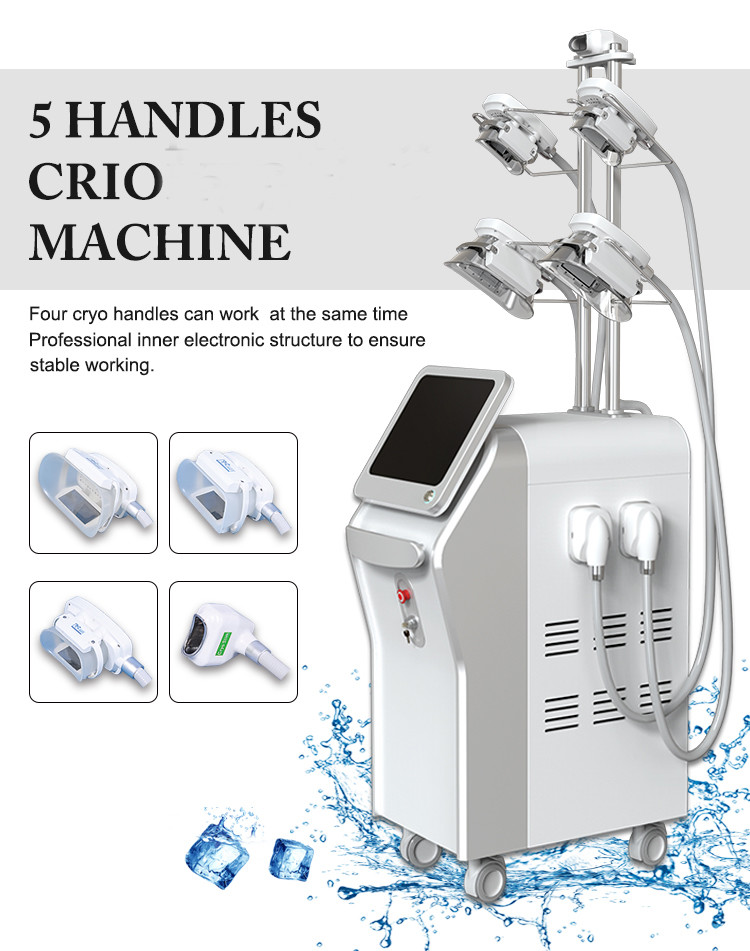 CE approved criolipolisis cool tech cryolipolysie 5 cryo handles simultaneously cryolipolysis body contouring machine