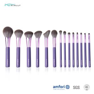 China Opp Bag Purple BSCI 14 Piece Makeup Brush Set wholesale
