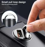 Car Phone Charger Metal Pull Ring PD30W USB Car Charger Super Fast Charge QC 3.0