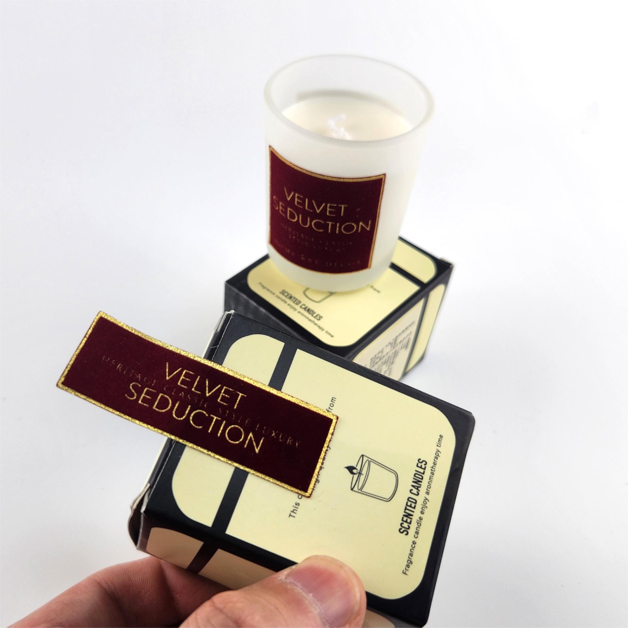Aromatherapy Velvet Candle Label Printing Gold Foil Double Layer Candle Sticker Labels