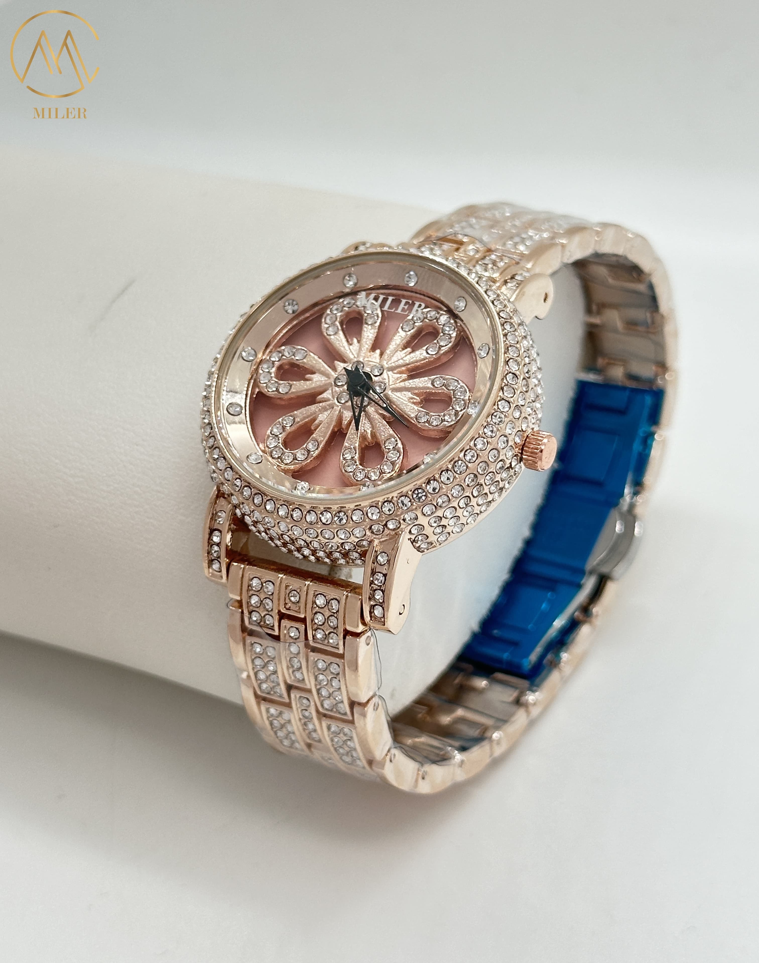 New Internet-Famous "Fortune Turns" Dual Rotating Dial Women's Quartz Diamond Waterproof Wrist Watch