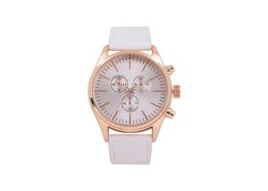 China High End Mens Chronograph Watches Leather Band , White Chronograph Watch wholesale