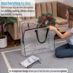 Heavy Duty Extra Large Clear Moving Bags W/Backpack Straps Strong Handles &