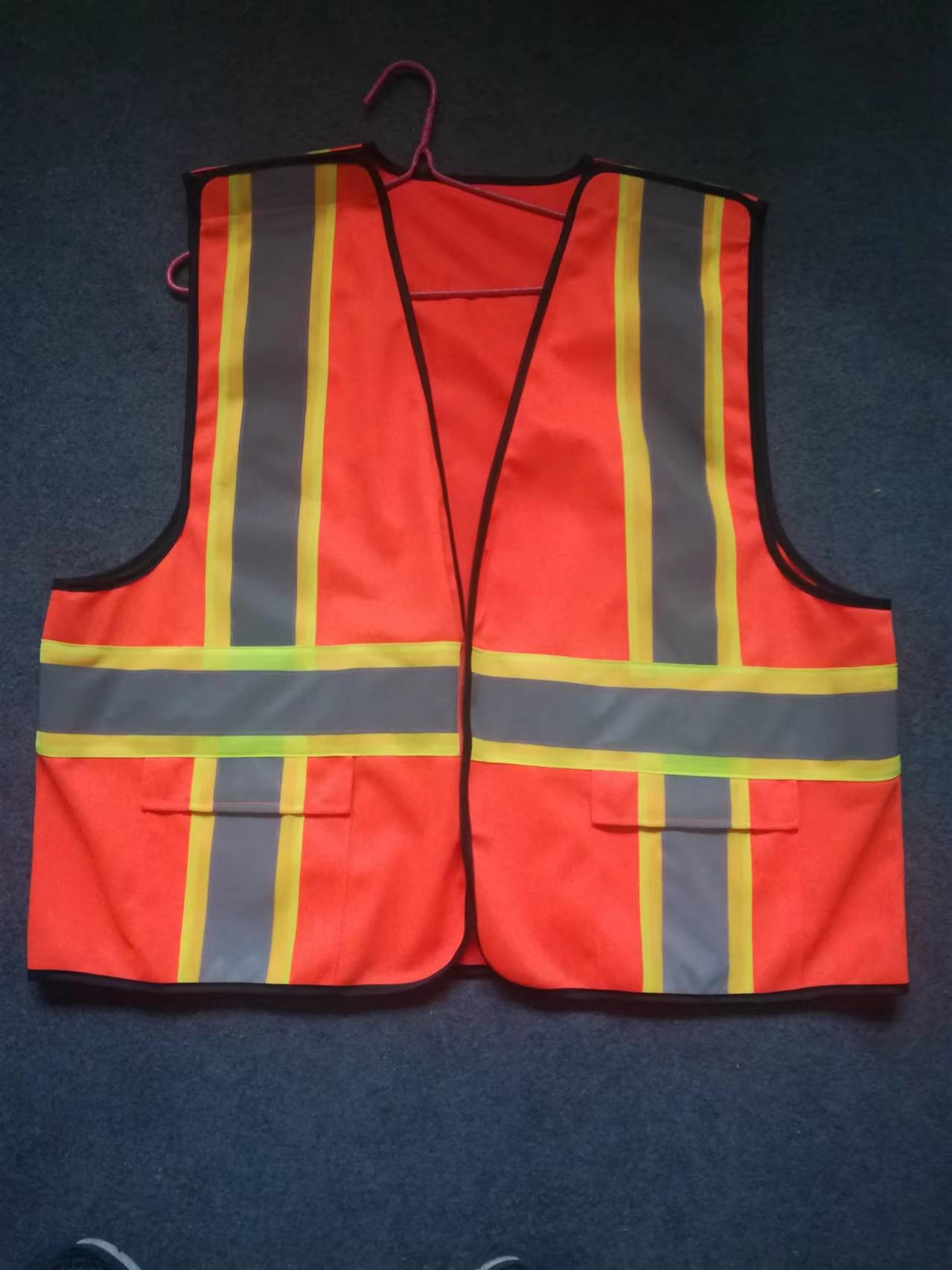 Custom Hi Vis Vests M-3XL 120 Gram Construction Safety Vests With Pockets